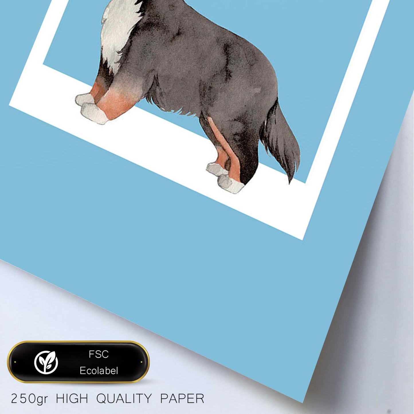 Lámina Boyero de Berna. Pósters con ilustraciones de razas de perro en tonos cálidos y pastel.-Artwork-Nacnic-Nacnic Estudio SL