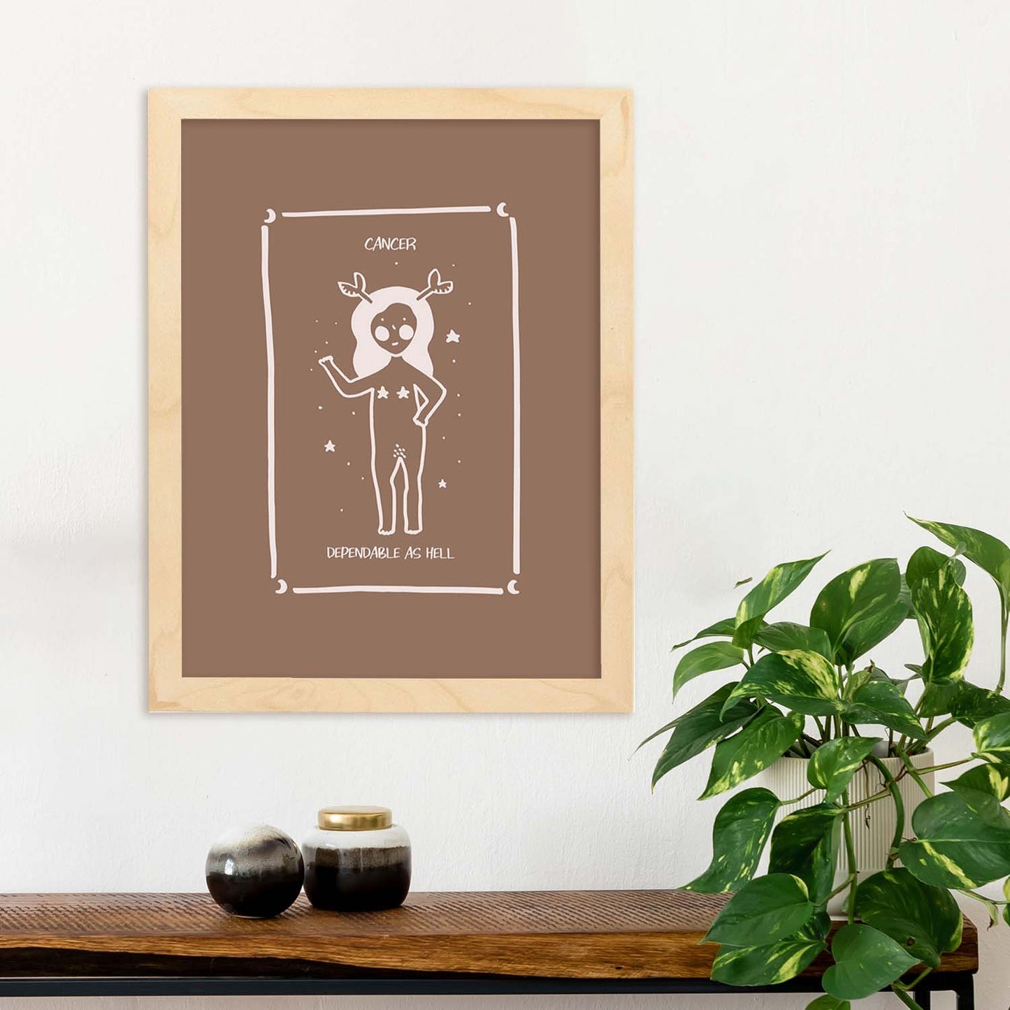 Lámina Cancer. Pósters con ilustraciones femeninas de los signos del zodíaco.-Artwork-Nacnic-Nacnic Estudio SL