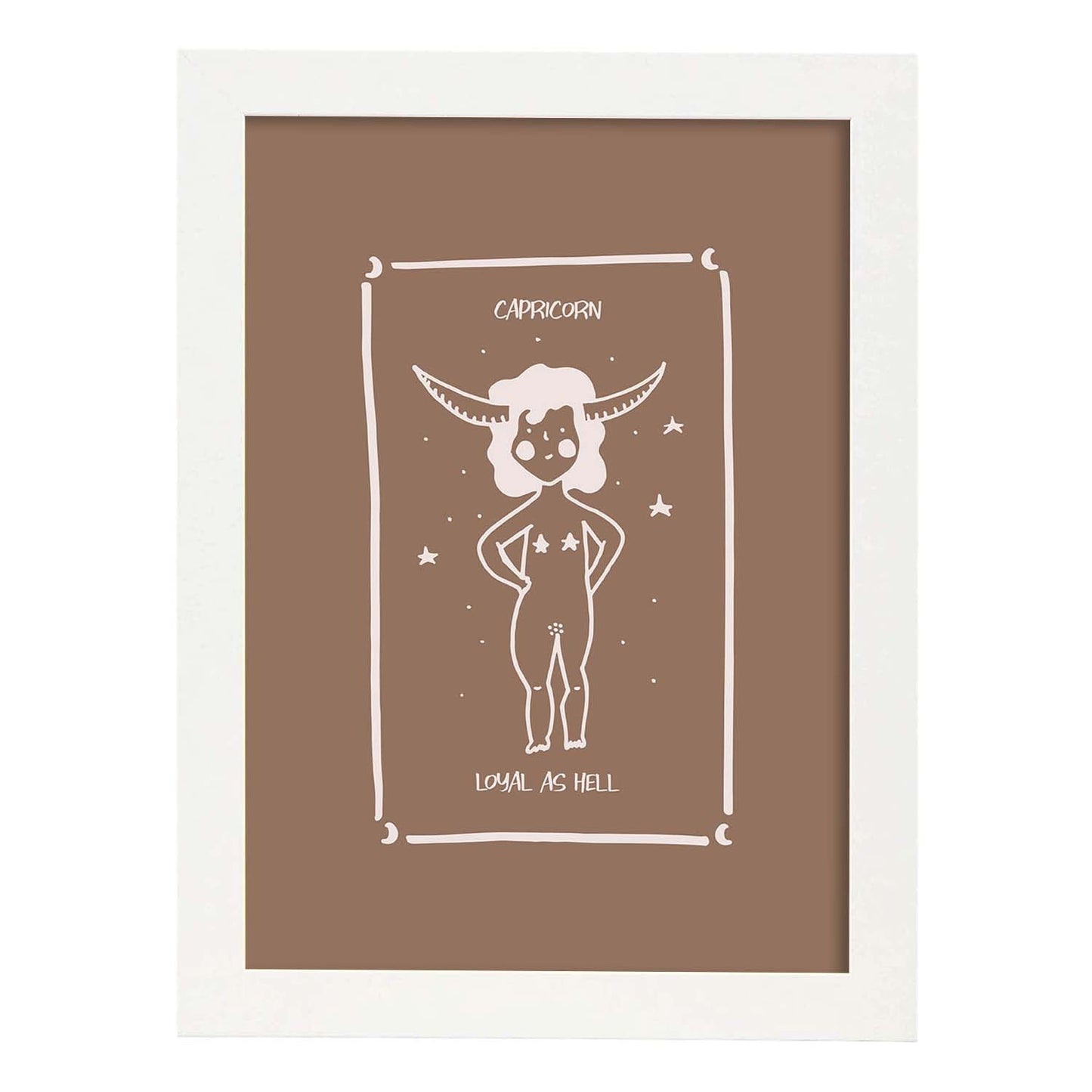 Lámina Capricornio. Pósters con ilustraciones femeninas de los signos del zodíaco.-Artwork-Nacnic-A3-Marco Blanco-Nacnic Estudio SL