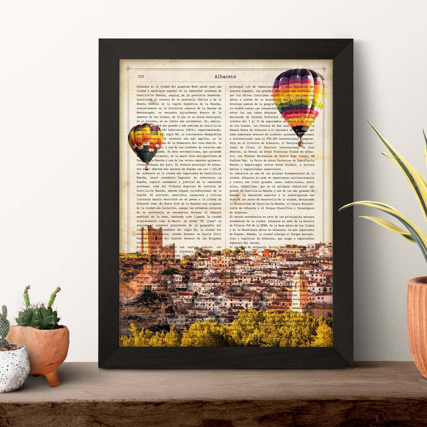Lámina Ciudad de ALBACETE. Estilo Vintage. Ilustración, fotografía y Collage con la Historia DE ALBACETE.-Artwork-Nacnic-Nacnic Estudio SL