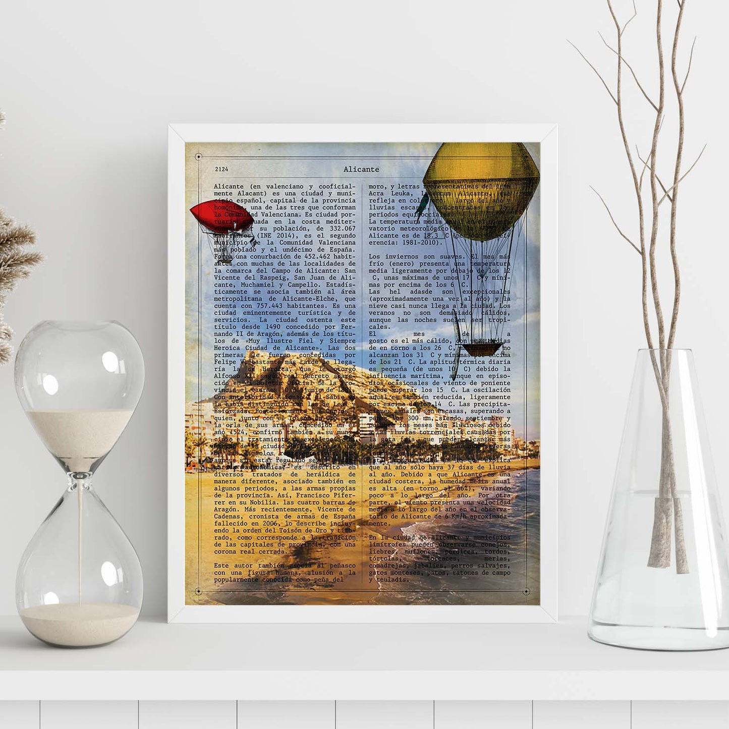 Lámina Ciudad de Alicante. Estilo Vintage. Ilustración, fotografía y Collage con la Historia DE Alicante.-Artwork-Nacnic-Nacnic Estudio SL