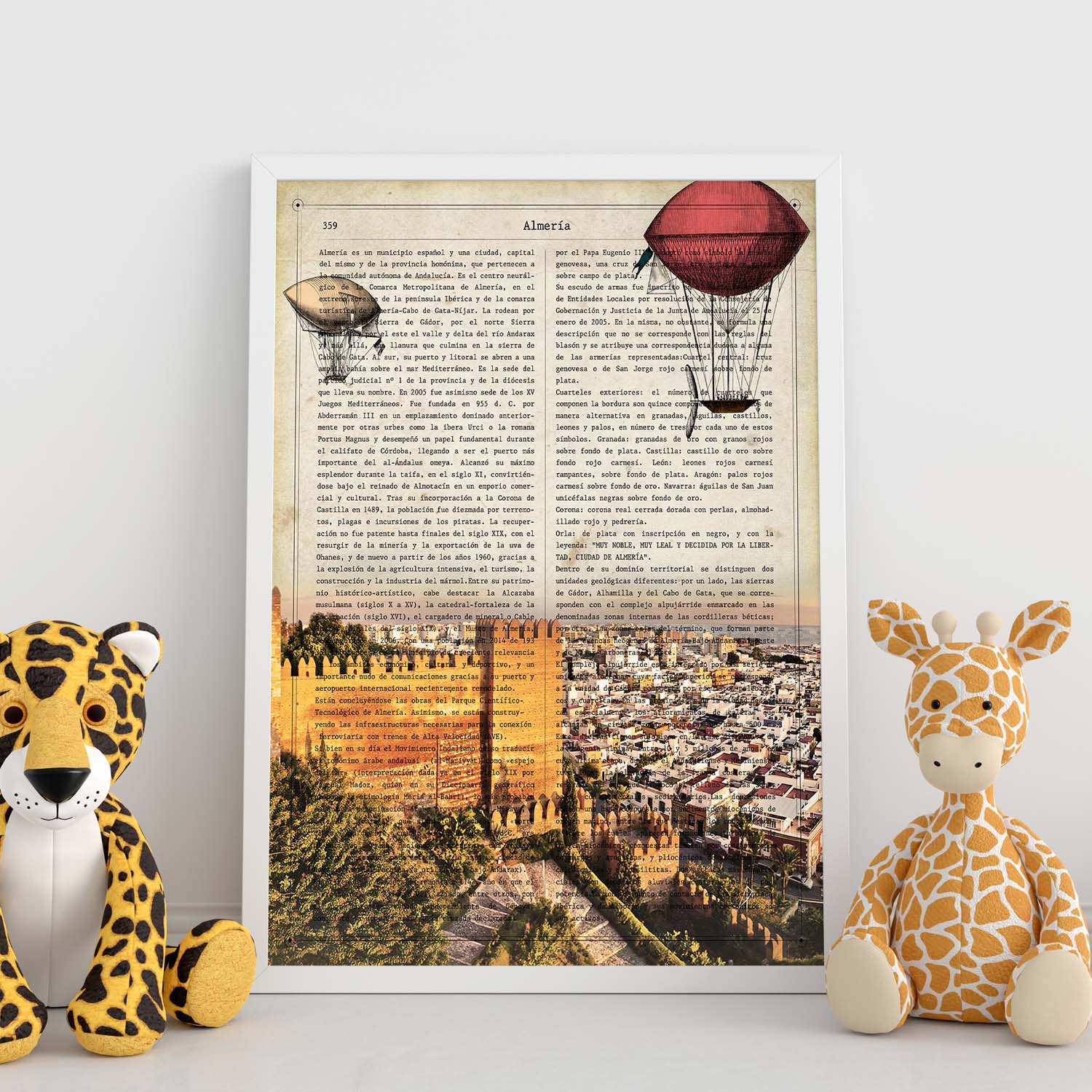 Lámina Ciudad de ALMERIA. Estilo Vintage. Ilustración, fotografía y Collage con la Historia DE ALMERIA.-Artwork-Nacnic-Nacnic Estudio SL