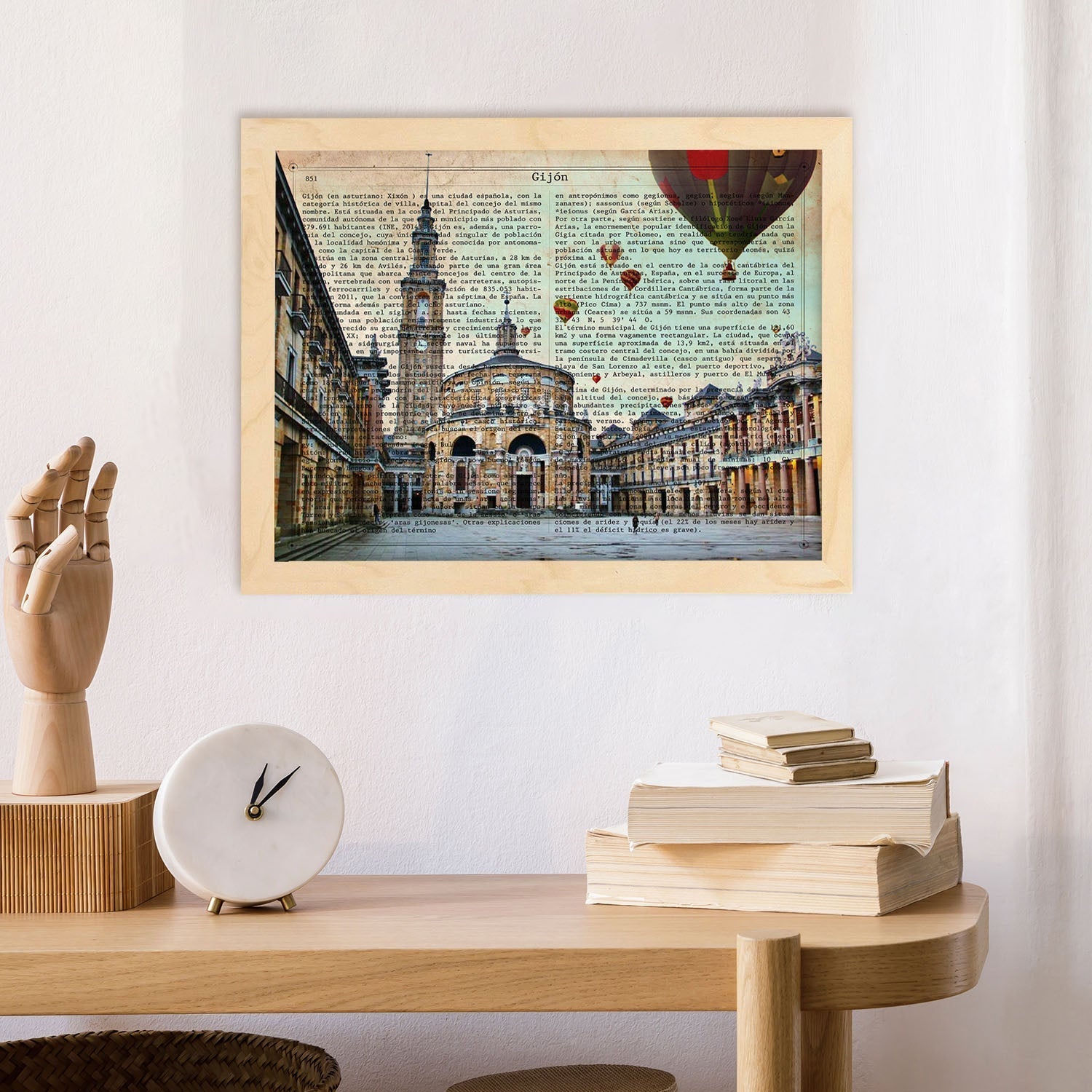 Lámina Ciudad de GIJON. con la Historia DE GIJON.-Artwork-Nacnic-Nacnic Estudio SL