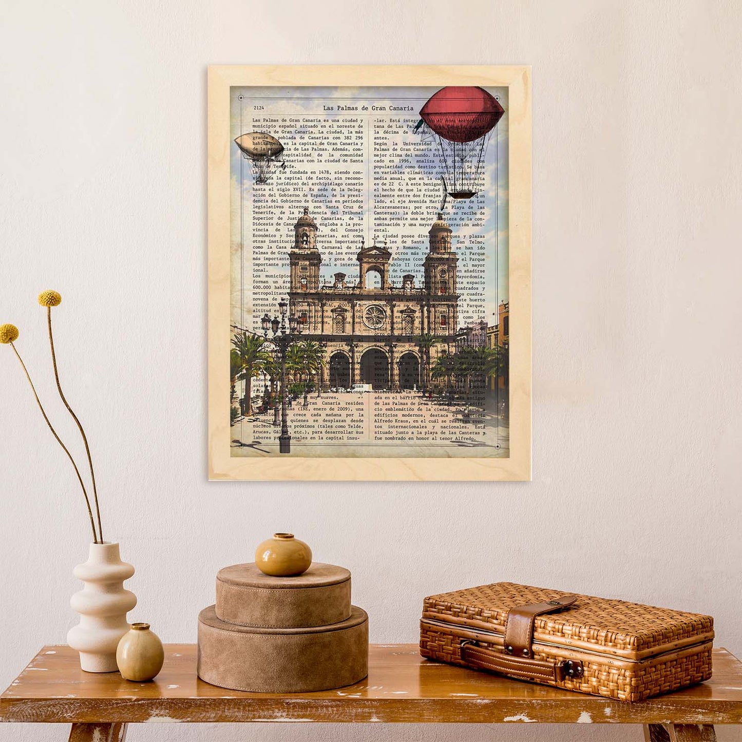 Lámina Ciudad de Las Palmas DE Gran Canaria. Ilustración, fotografía y Collage con la Historia DE Las Palmas DE Gran Canaria.-Artwork-Nacnic-Nacnic Estudio SL