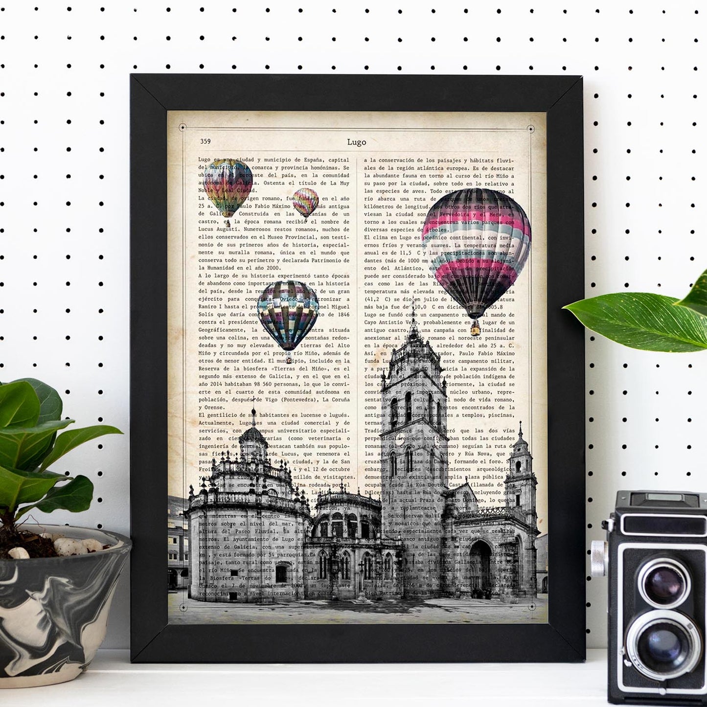 Lámina Ciudad de LUGO. Estilo Vintage. Ilustración, fotografía y Collage con la Historia DE LUGO.-Artwork-Nacnic-Nacnic Estudio SL