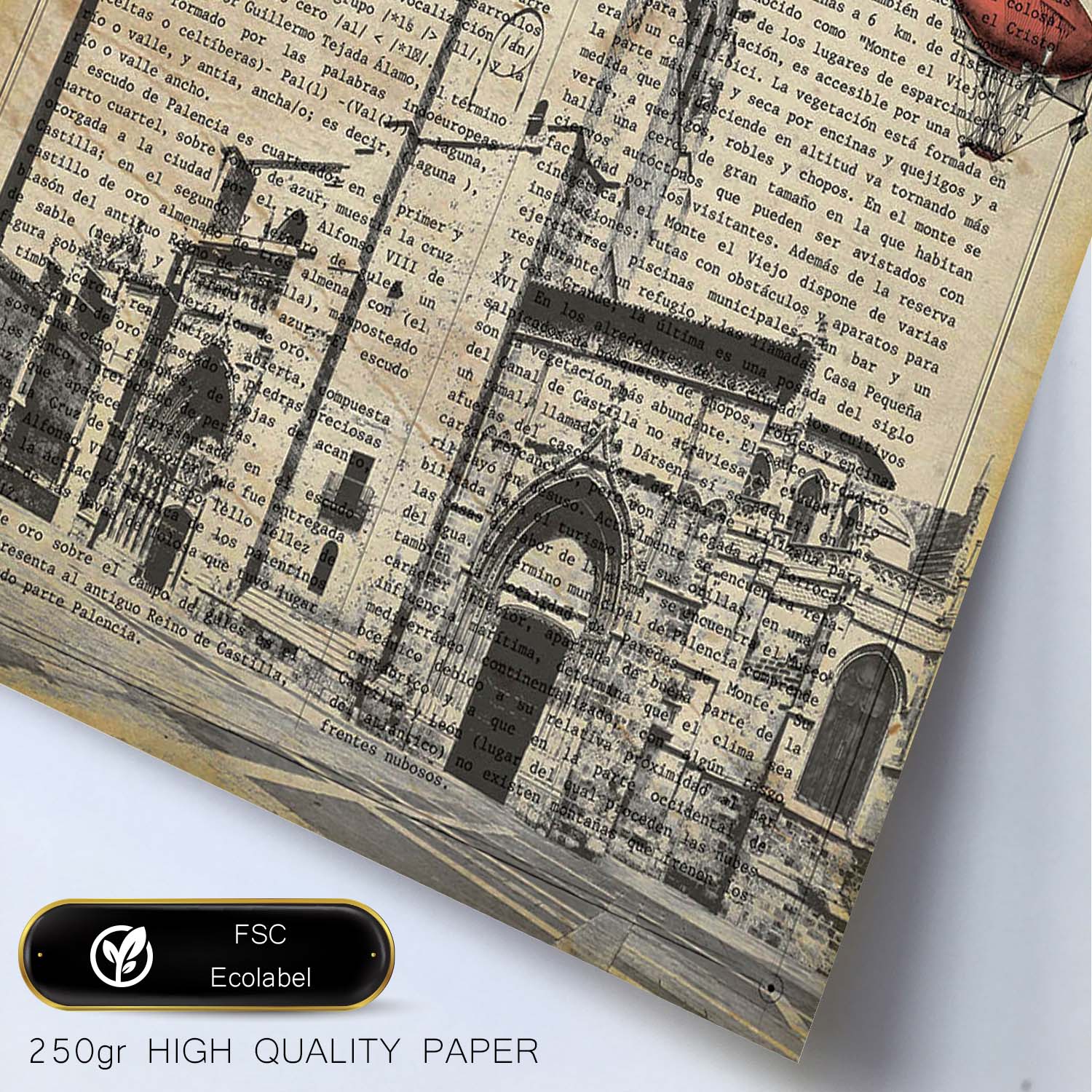 Lámina Ciudad de PALENCIA con la Historia DE PALENCIA.-Artwork-Nacnic-Nacnic Estudio SL