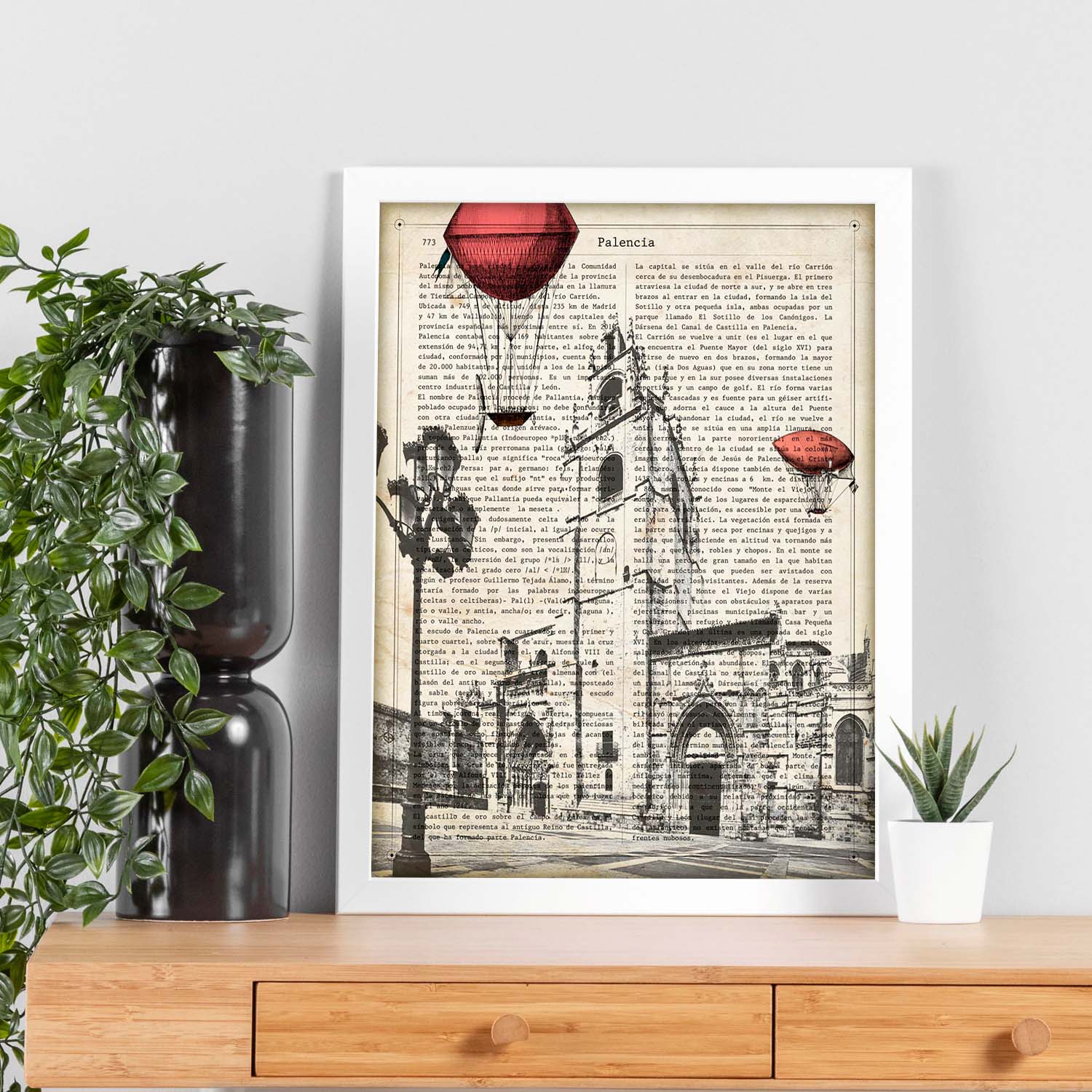 Lámina Ciudad de PALENCIA con la Historia DE PALENCIA.-Artwork-Nacnic-Nacnic Estudio SL