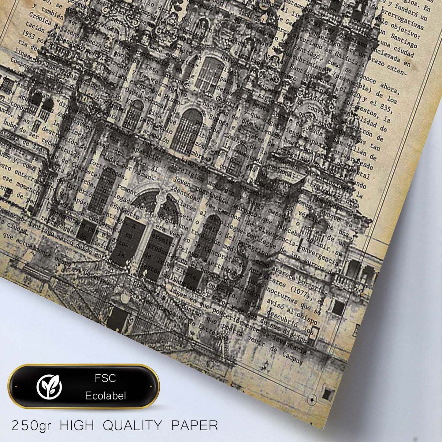 Lámina Ciudad de Santiago con su Historia.-Artwork-Nacnic-Nacnic Estudio SL