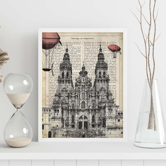 Lámina Ciudad de Santiago con su Historia.-Artwork-Nacnic-Nacnic Estudio SL