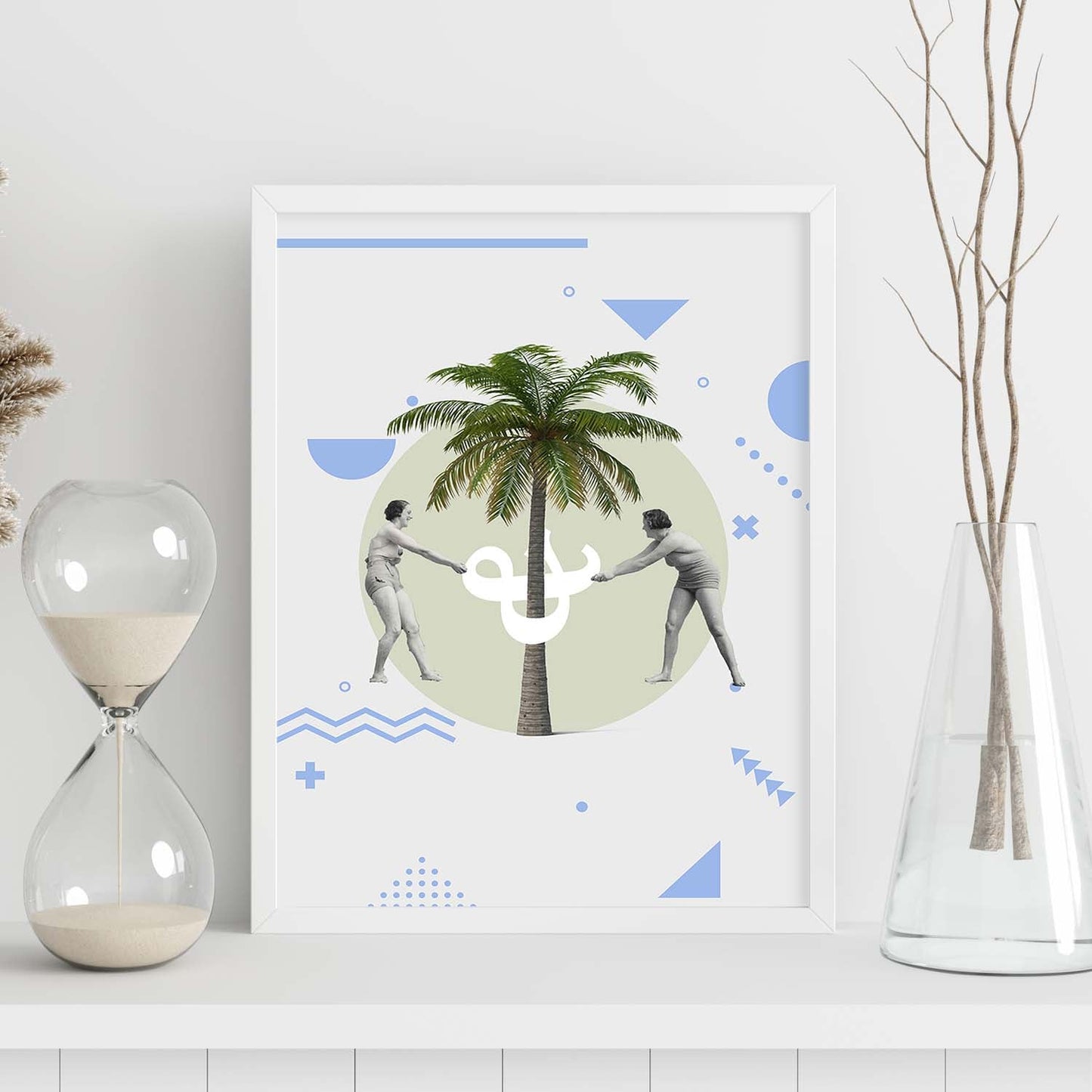 Lámina collage Bajo la palmera poster papel 250 gr alta calidad-Artwork-Nacnic-Nacnic Estudio SL