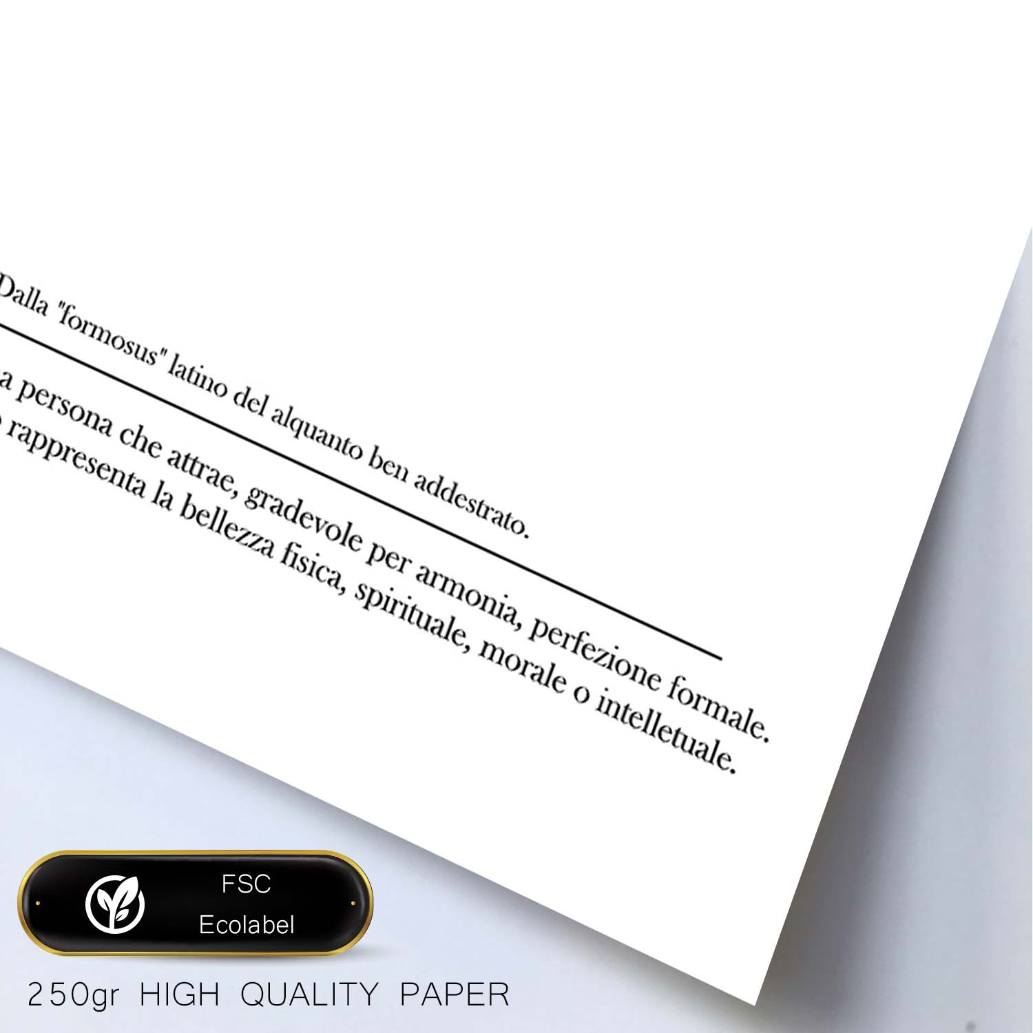 Lámina con definicion de palabras en italiano. Poster 'Bello' de palabras con definiciones.-Artwork-Nacnic-Nacnic Estudio SL