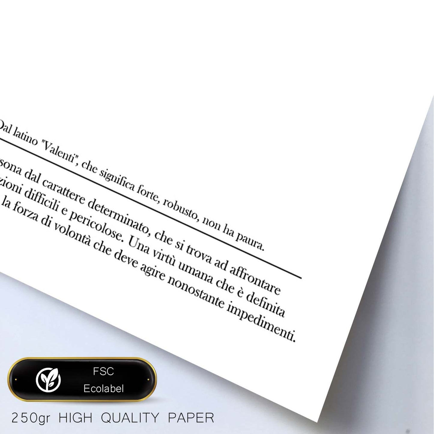 Lámina con definicion de palabras en italiano. Poster 'Coraggiosa' de palabras con definiciones.-Artwork-Nacnic-Nacnic Estudio SL
