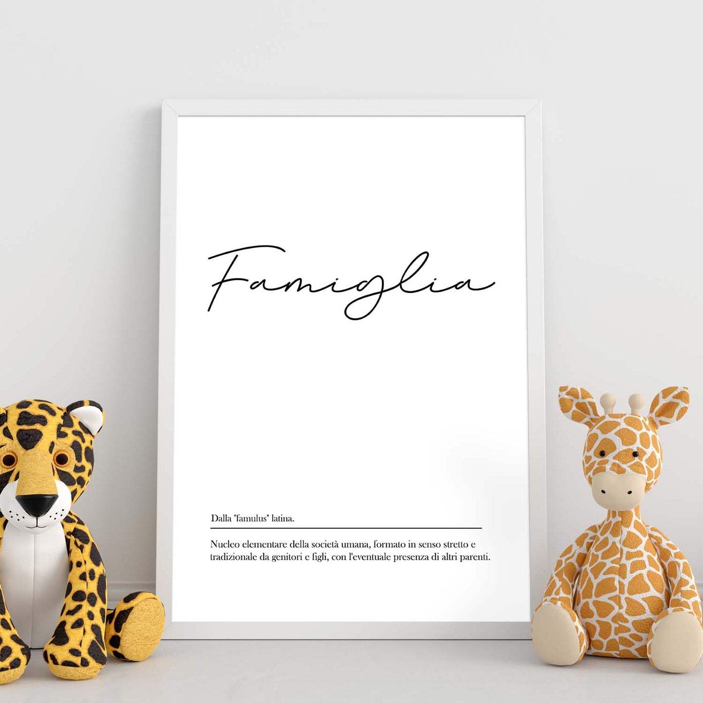 Lámina con definicion de palabras en italiano. Poster 'Famiglia' de palabras con definiciones.-Artwork-Nacnic-Nacnic Estudio SL