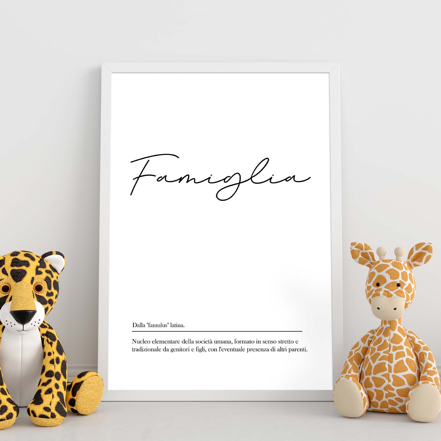Lámina con definicion de palabras en italiano. Poster 'Famiglia' de palabras con definiciones.-Artwork-Nacnic-Nacnic Estudio SL