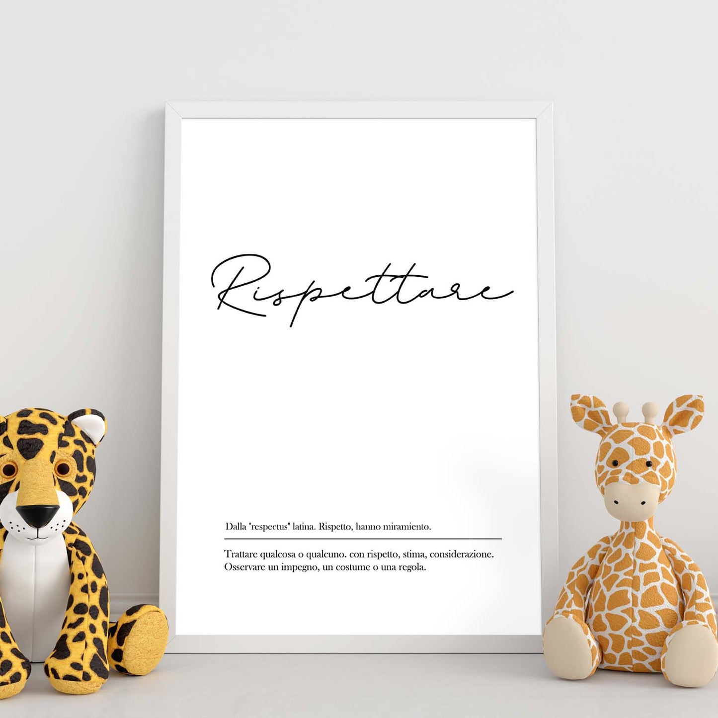 Lámina con definicion de palabras en italiano. Poster 'Rispettare' de palabras con definiciones.-Artwork-Nacnic-Nacnic Estudio SL