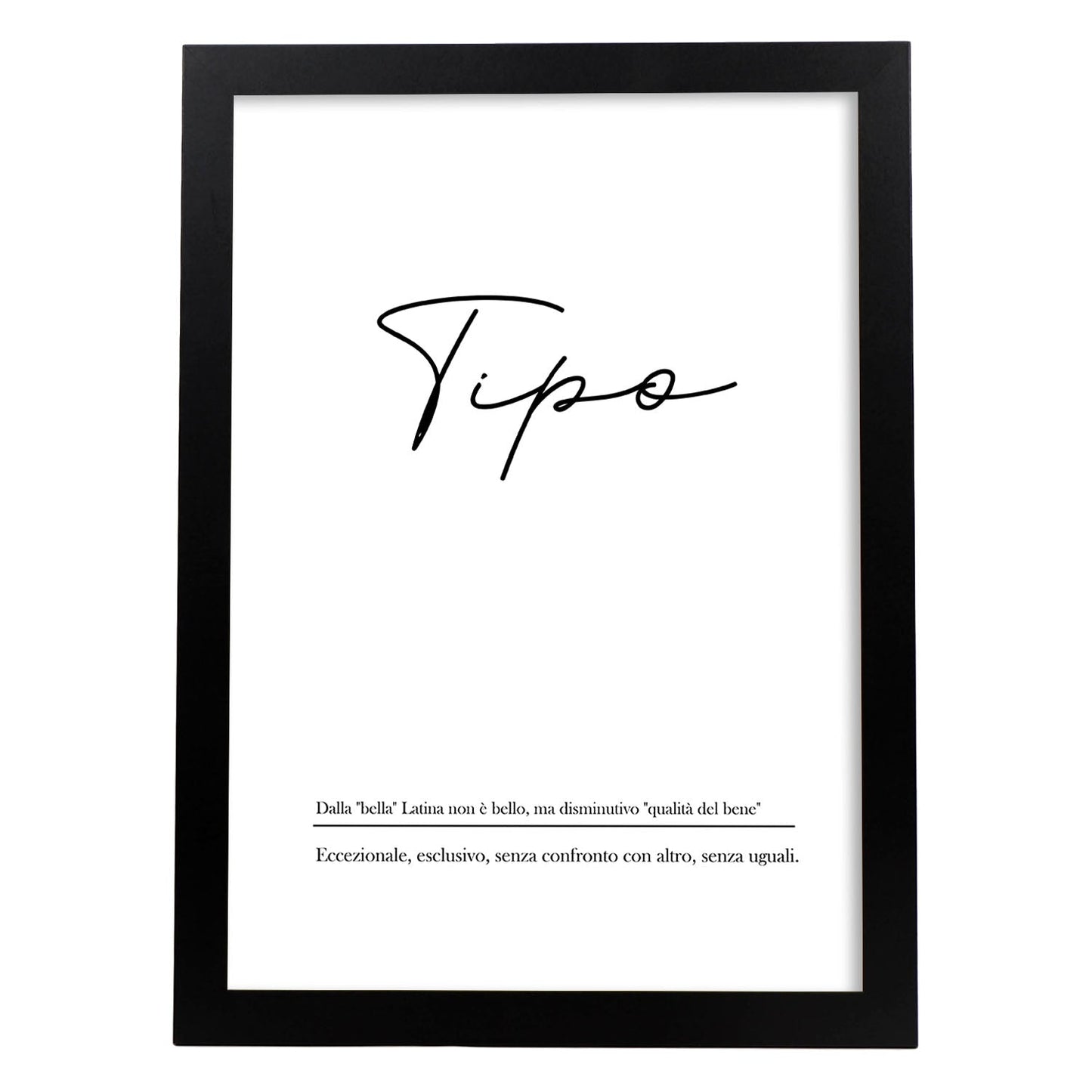 Lámina con definicion de palabras en italiano. Poster 'Tipo' de palabras con definiciones.-Artwork-Nacnic-A3-Marco Negro-Nacnic Estudio SL