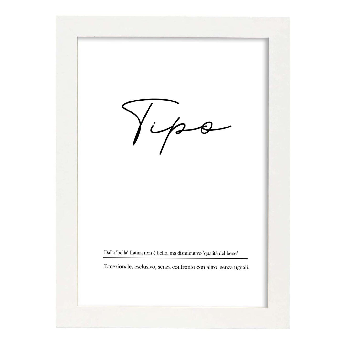 Lámina con definicion de palabras en italiano. Poster 'Tipo' de palabras con definiciones.-Artwork-Nacnic-A4-Marco Blanco-Nacnic Estudio SL