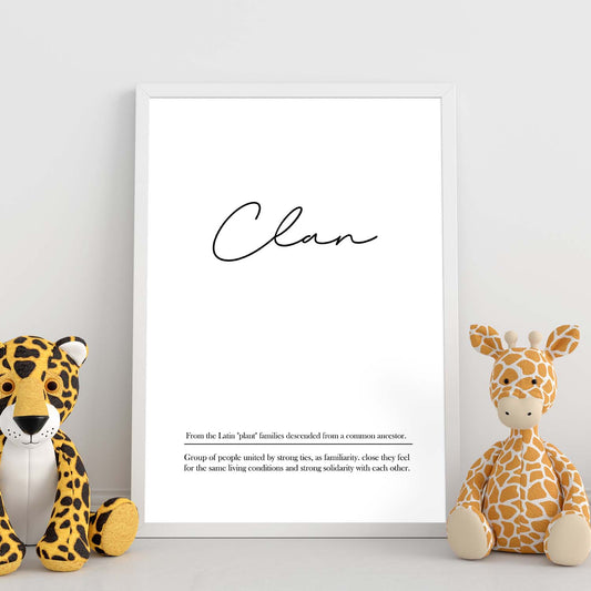 Lámina con definicion en inglés de Clan. Poster de palabras con definiciones.-Artwork-Nacnic-Nacnic Estudio SL
