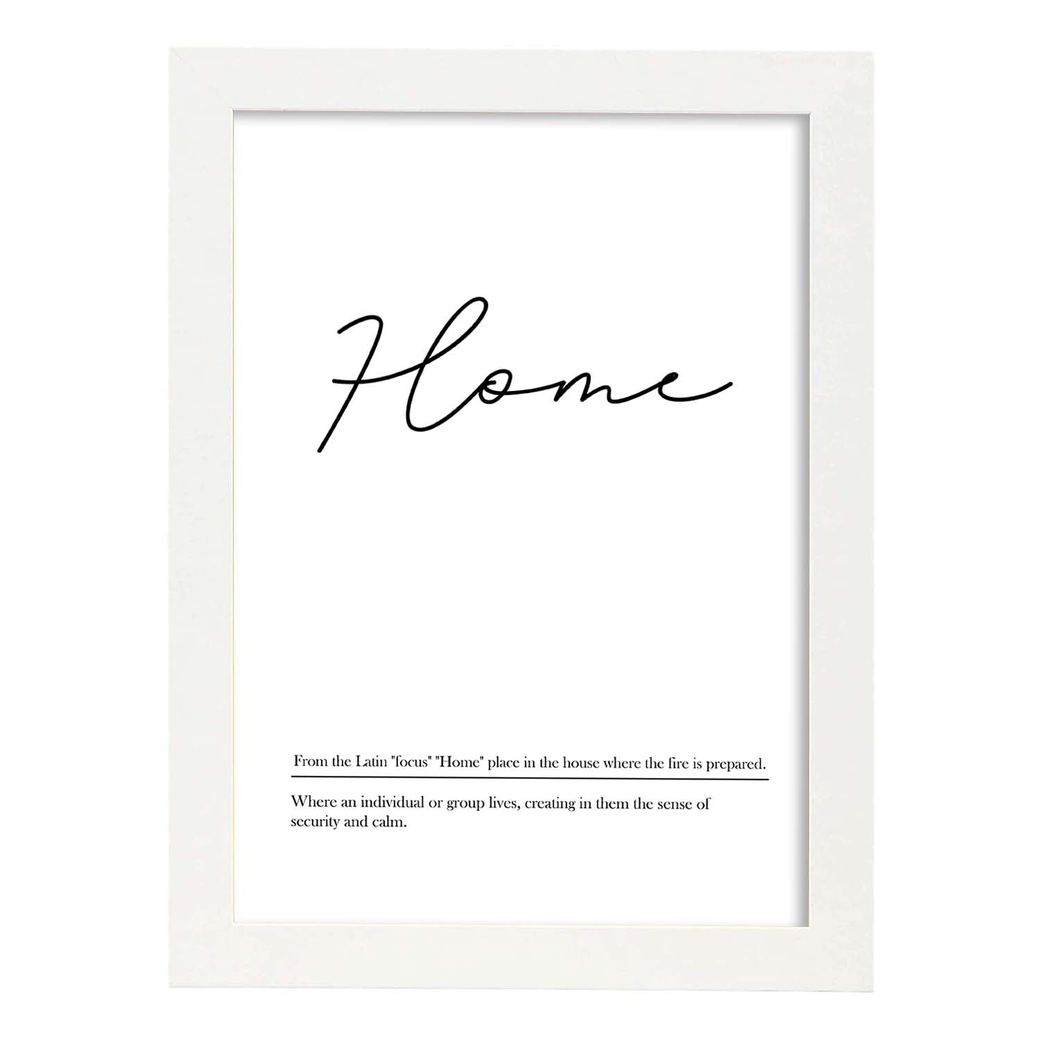 Lámina con definicion en inglés de Home. Poster de palabras con definiciones.-Artwork-Nacnic-A3-Marco Blanco-Nacnic Estudio SL