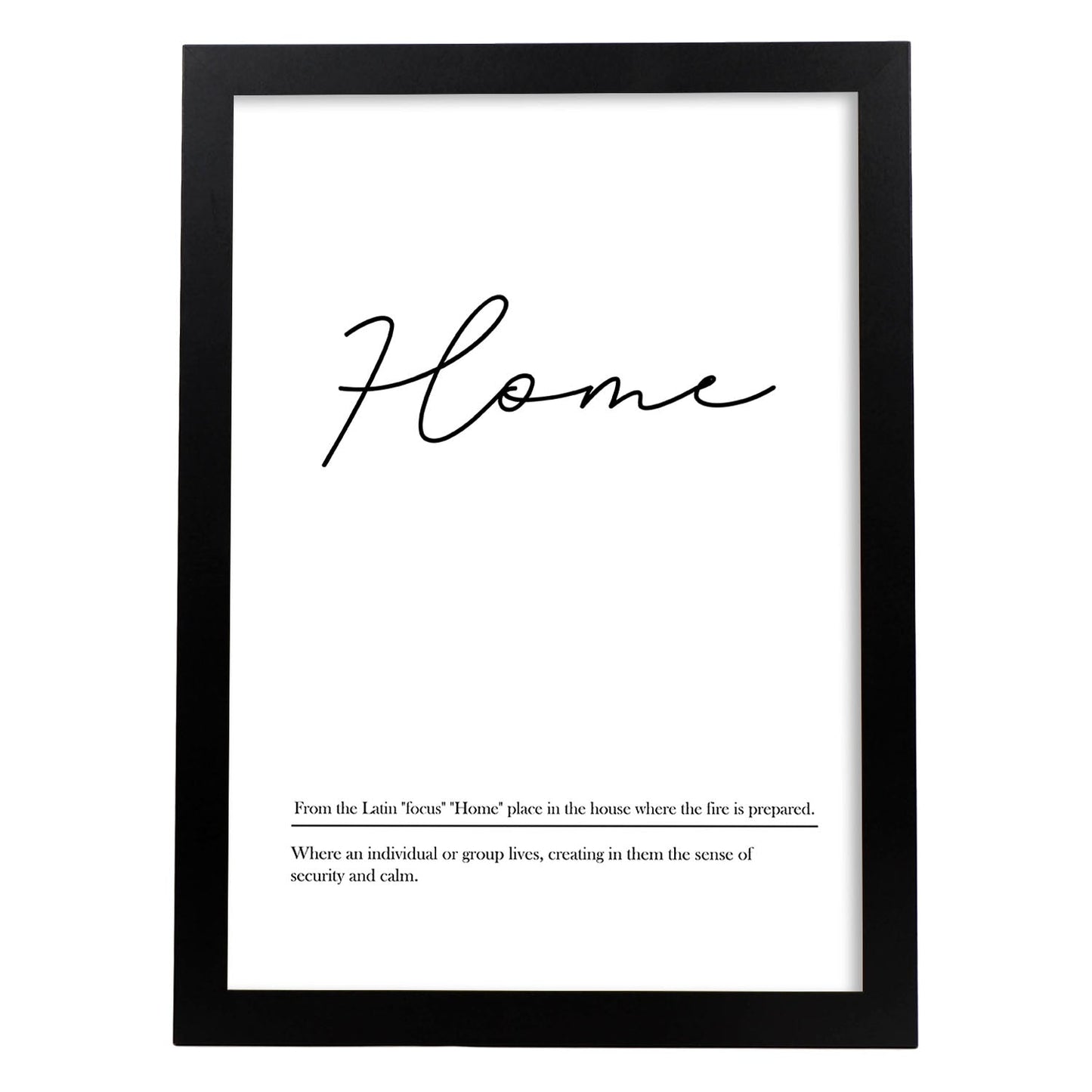 Lámina con definicion en inglés de Home. Poster de palabras con definiciones.-Artwork-Nacnic-A4-Marco Negro-Nacnic Estudio SL