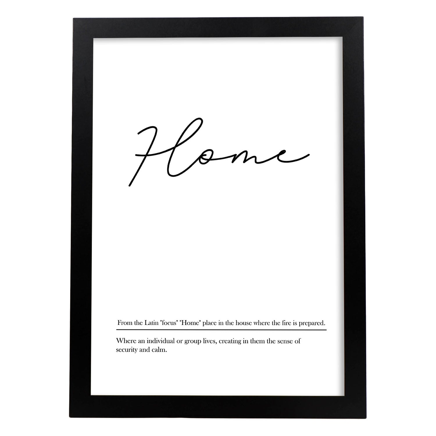Lámina con definicion en inglés de Home. Poster de palabras con definiciones.-Artwork-Nacnic-A4-Marco Negro-Nacnic Estudio SL