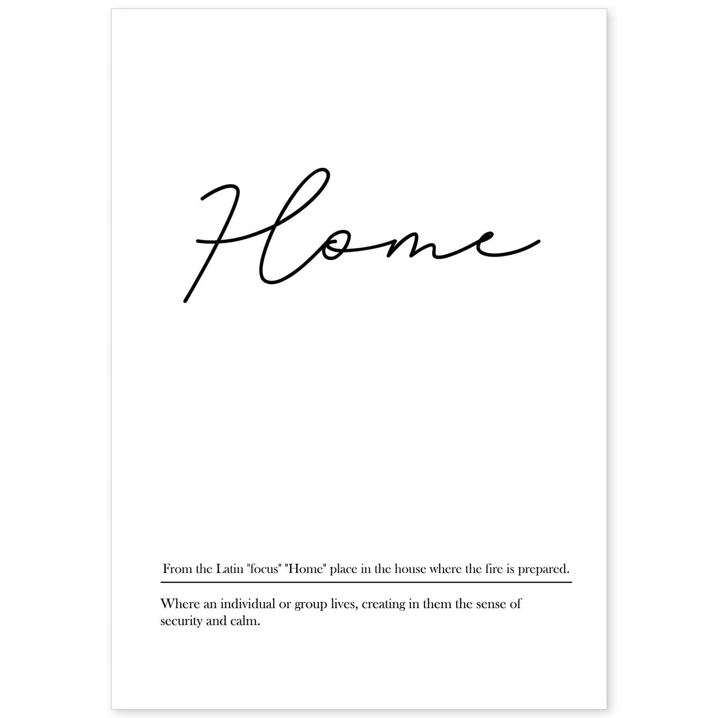Lámina con definicion en inglés de Home. Poster de palabras con definiciones.-Artwork-Nacnic-A4-Sin marco-Nacnic Estudio SL