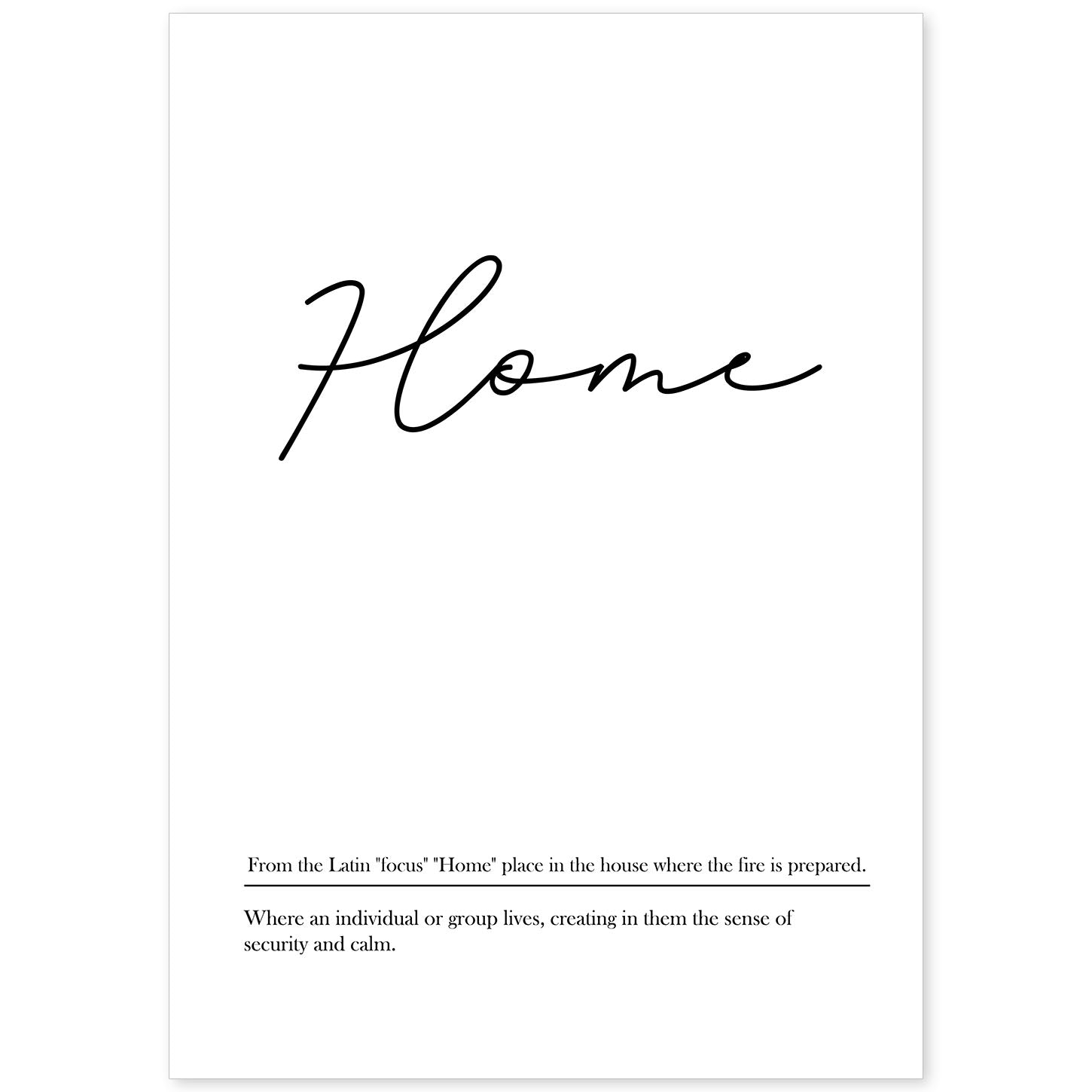 Lámina con definicion en inglés de Home. Poster de palabras con definiciones.-Artwork-Nacnic-A4-Sin marco-Nacnic Estudio SL