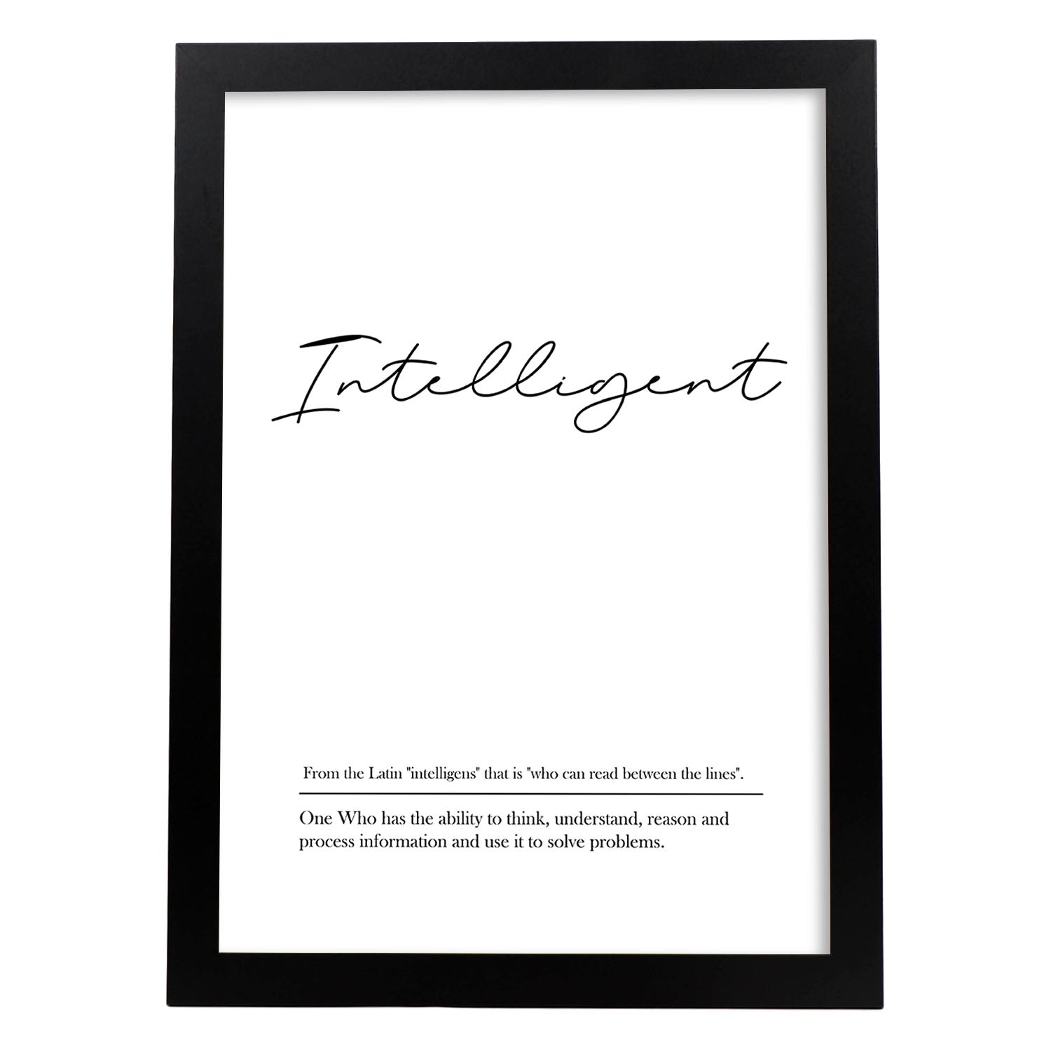 Lámina con definicion en inglés de Intelligent. Poster de palabras con definiciones.-Artwork-Nacnic-A3-Marco Negro-Nacnic Estudio SL