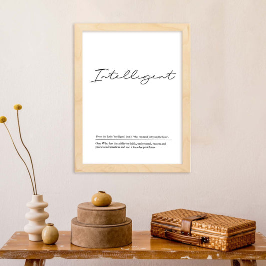 Lámina con definicion en inglés de Intelligent. Poster de palabras con definiciones.-Artwork-Nacnic-Nacnic Estudio SL