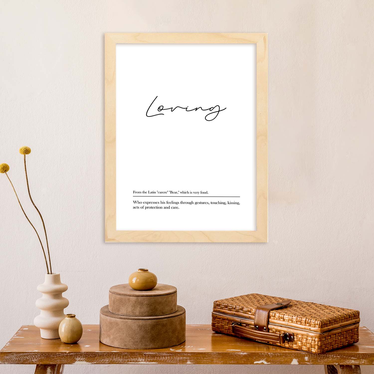 Lámina con definicion en inglés de Loving. Poster de palabras con definiciones.-Artwork-Nacnic-Nacnic Estudio SL