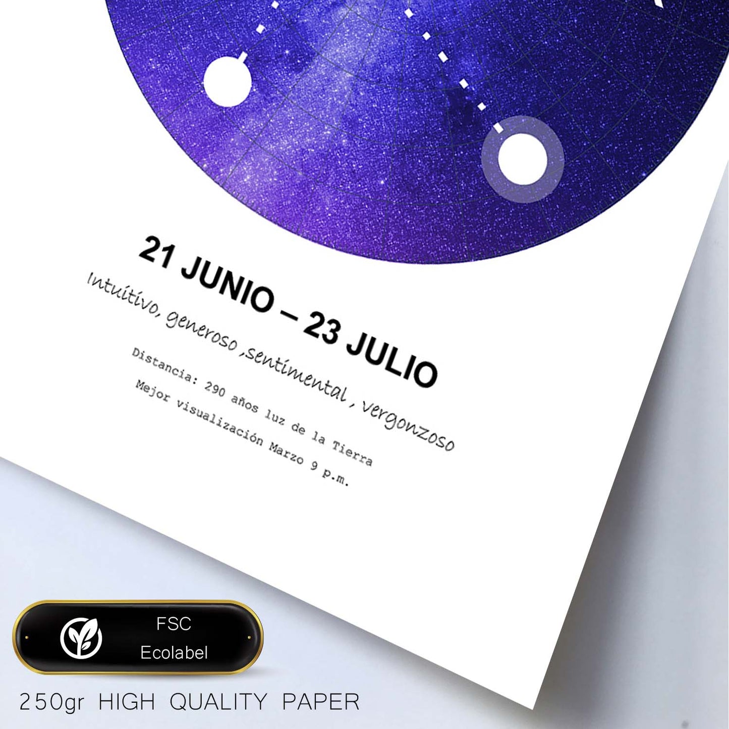 Lamina con la constelación Cancer. Poster con símbolo del zodiaco en y fondo blanco-Artwork-Nacnic-Nacnic Estudio SL