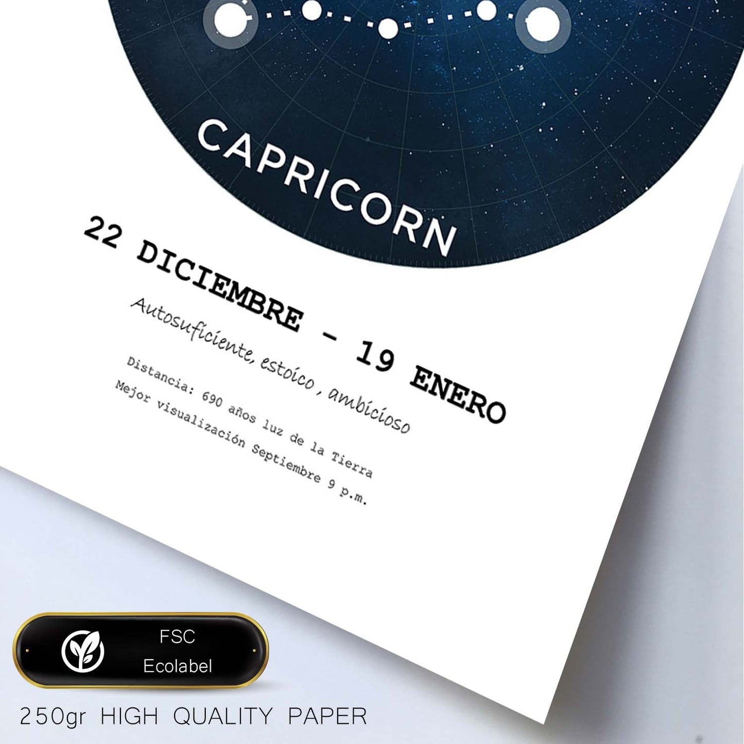 Lamina con la constelación Capricorn. Poster con símbolo del zodiaco en y fondo blanco-Artwork-Nacnic-Nacnic Estudio SL