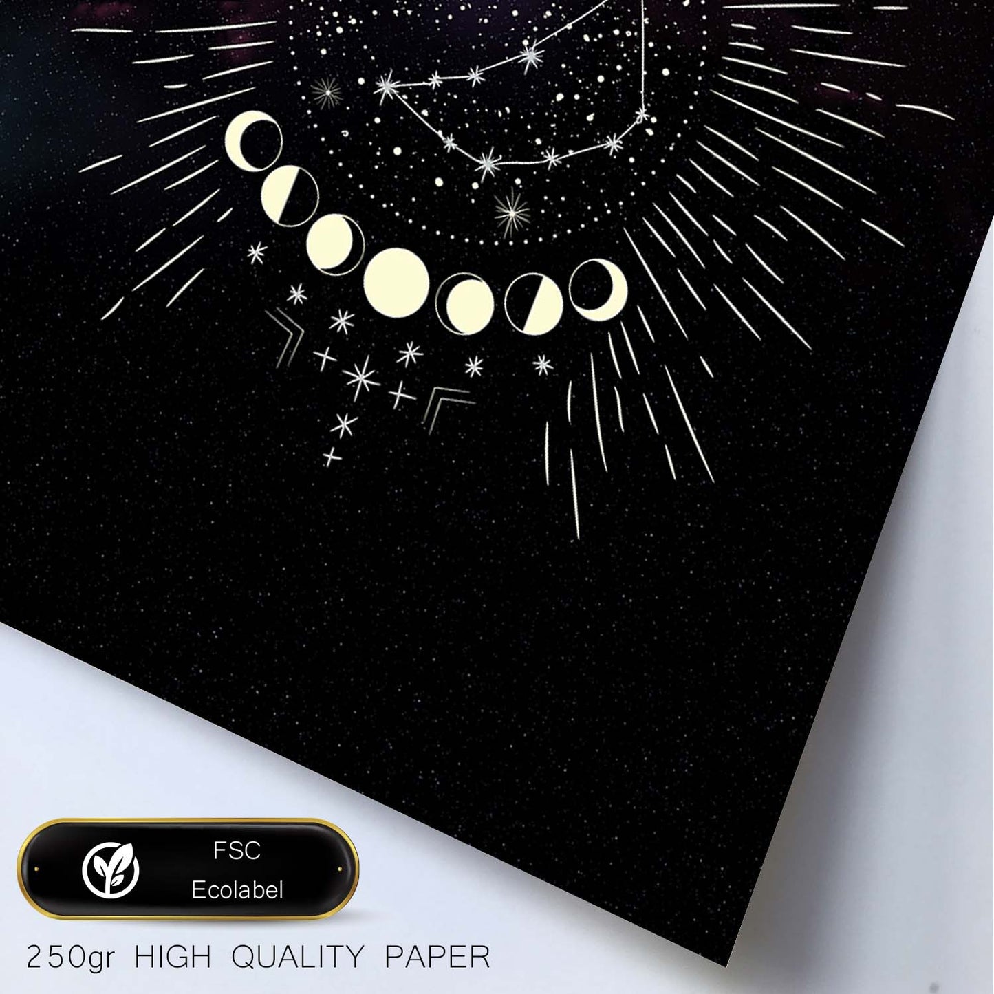 Lamina con la constelación Capricornio. Poster de astrología con símbolo del Zodiaco en y Fondo del Cielo Estrellado-Artwork-Nacnic-Nacnic Estudio SL
