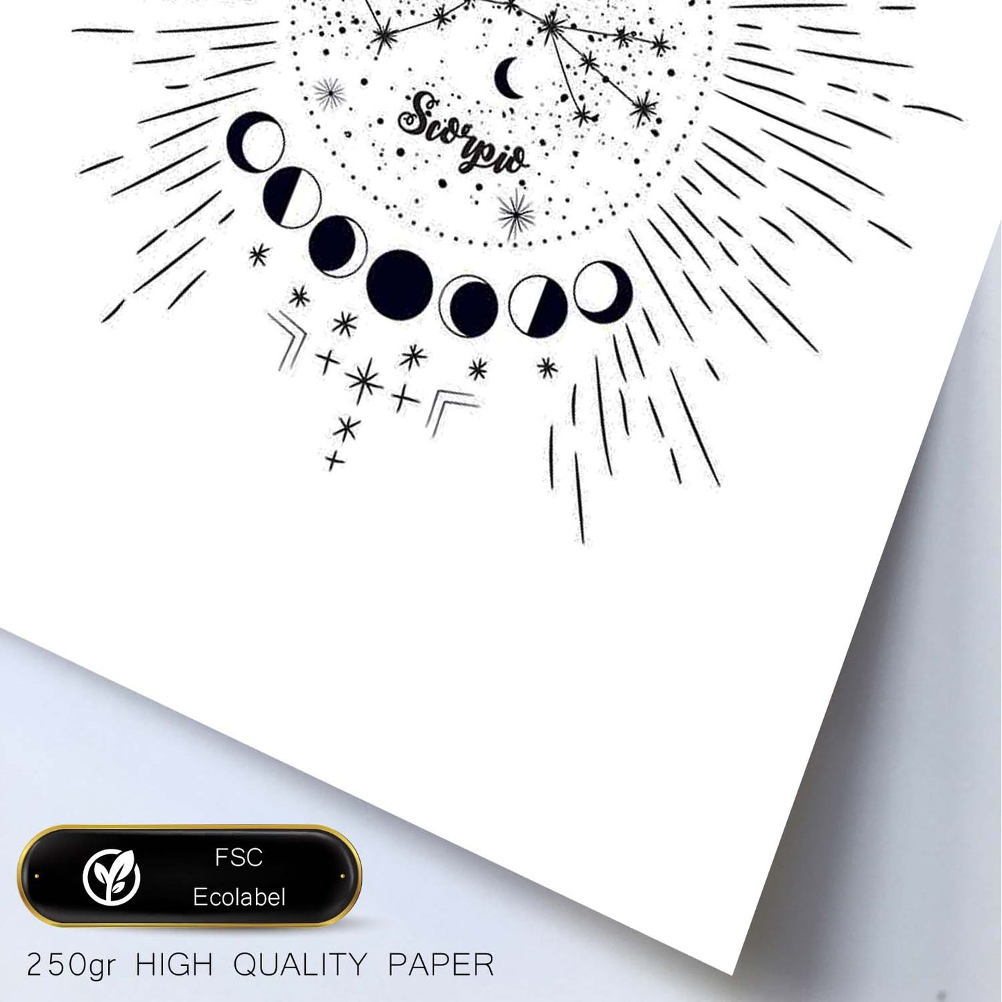 Lamina con la constelación Escorpio. Poster con símbolo del zodiaco en y fondo blanco-Artwork-Nacnic-Nacnic Estudio SL