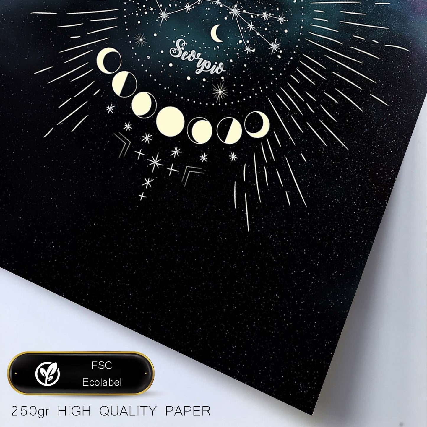 Lamina con la constelación Escorpio. Poster con símbolo del Zodiaco en y Fondo del Cielo Estrellado-Artwork-Nacnic-Nacnic Estudio SL