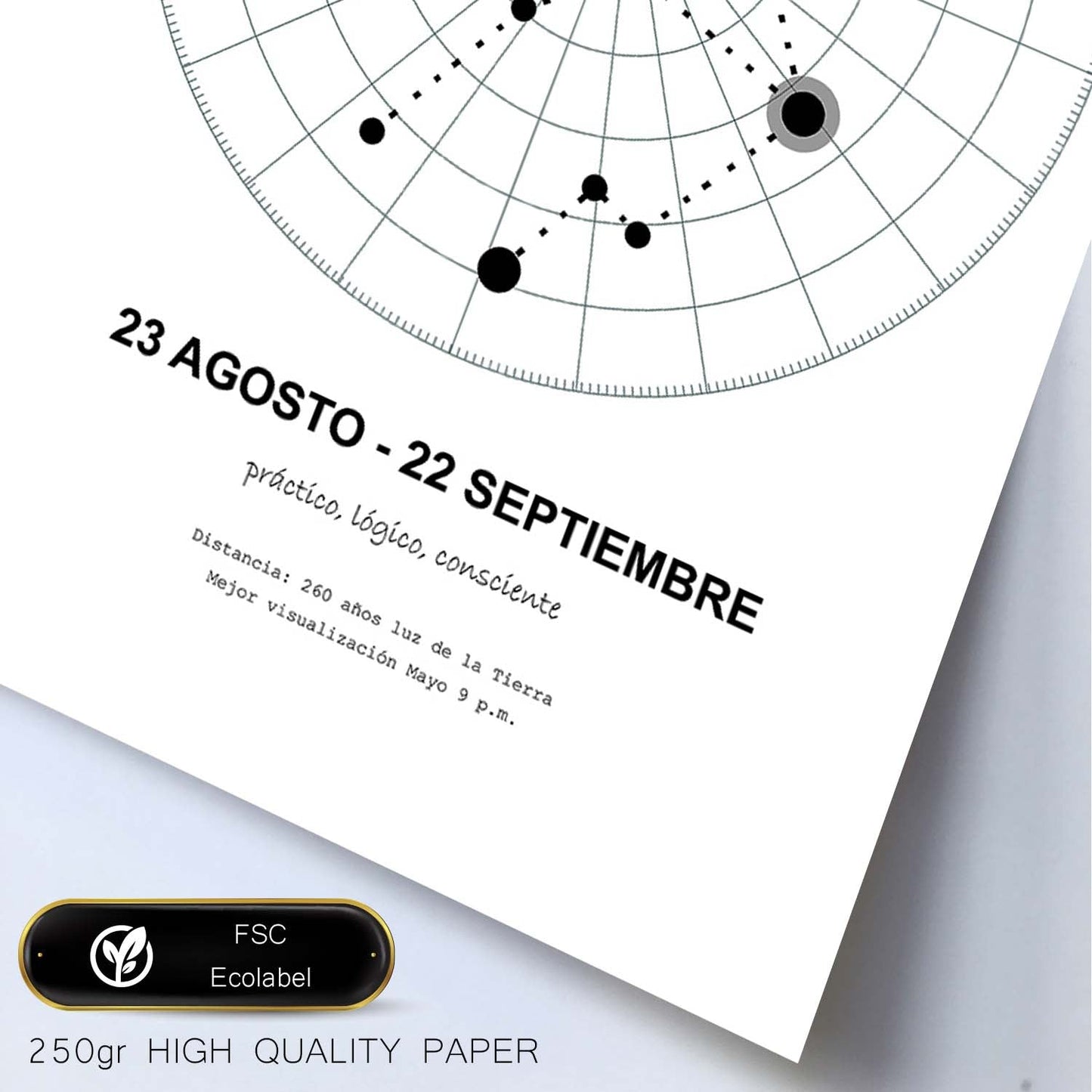 Lamina con la constelación Virgo. Poster con símbolo del zodiaco en y fondo del cielo estrellado-Artwork-Nacnic-Nacnic Estudio SL