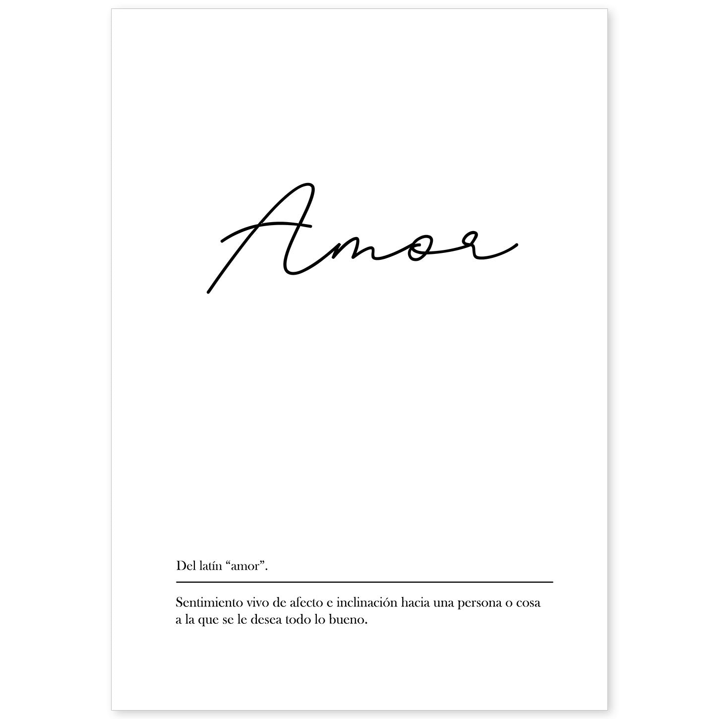 Lámina con la definición de la palabra Amor en con fondo Blanco nórdico-Artwork-Nacnic-A4-Sin marco-Nacnic Estudio SL