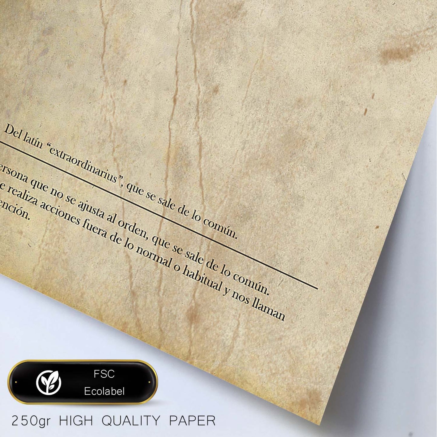 Lámina con la definición de la palabra Extraordinario en con Fondo Vintage-Artwork-Nacnic-Nacnic Estudio SL