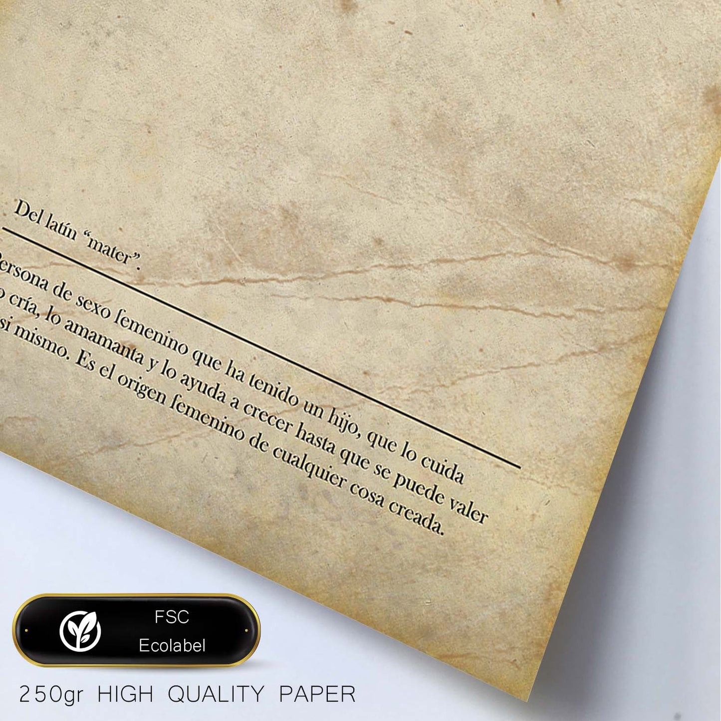 Lámina con la definición de la palabra Madre en con Fondo Vintage-Artwork-Nacnic-Nacnic Estudio SL