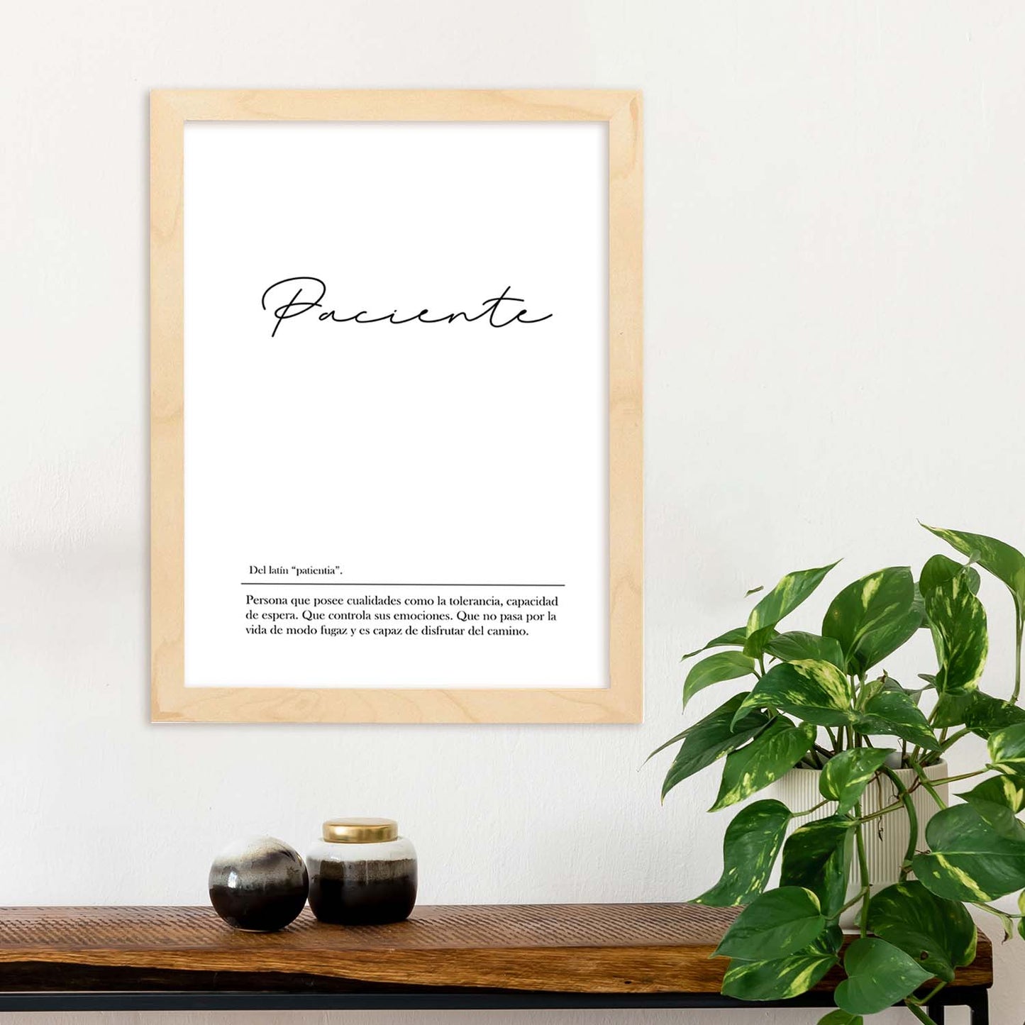 Lámina con la definición de la palabra Paciente en con fondo Blanco nórdico-Artwork-Nacnic-Nacnic Estudio SL