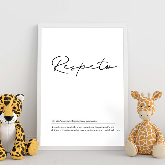 Lámina con la definición de la palabra Respeto en con fondo Blanco nórdico-Artwork-Nacnic-Nacnic Estudio SL