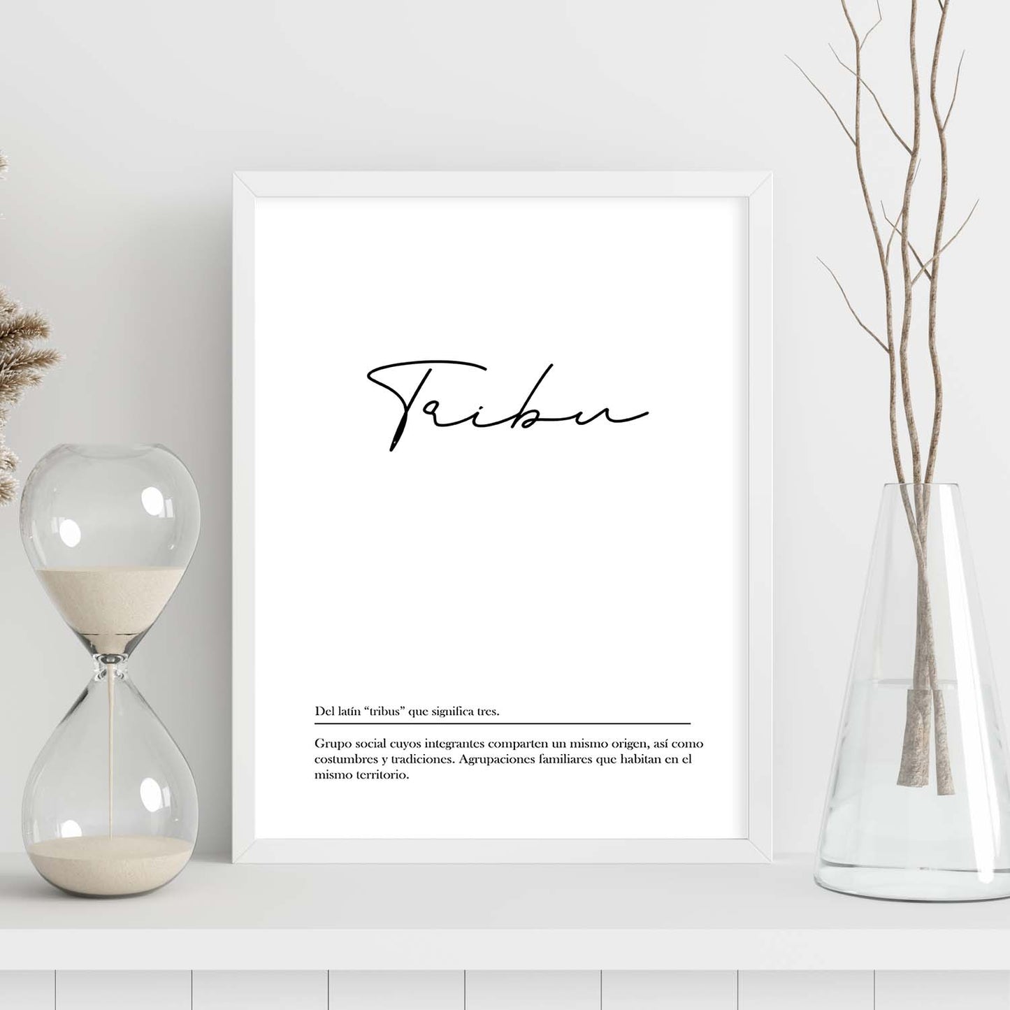 Lámina con la definición de la palabra Tribu en con fondo Blanco nórdico-Artwork-Nacnic-Nacnic Estudio SL