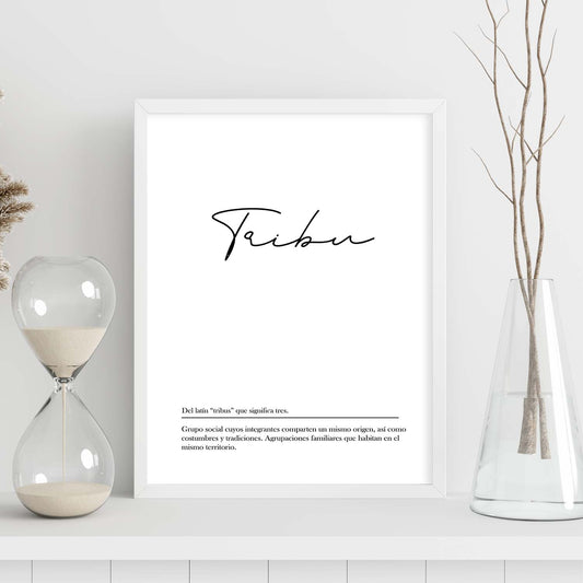 Lámina con la definición de la palabra Tribu en con fondo Blanco nórdico-Artwork-Nacnic-Nacnic Estudio SL