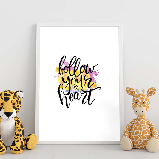 Lámina con mensajes felices coloridos.Poster 'Escucha A Tu Corazon'-Artwork-Nacnic-Nacnic Estudio SL