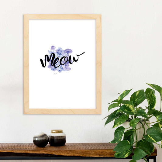 Lámina con mensajes felices coloridos.Poster 'Meow'-Artwork-Nacnic-Nacnic Estudio SL
