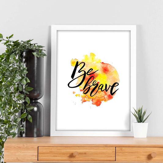 Lámina con mensajes felices coloridos.Poster 'Se Valiente'-Artwork-Nacnic-Nacnic Estudio SL