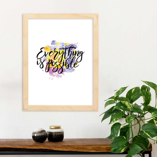 Lámina con mensajes felices coloridos.Poster 'Todo Es Posible'-Artwork-Nacnic-Nacnic Estudio SL