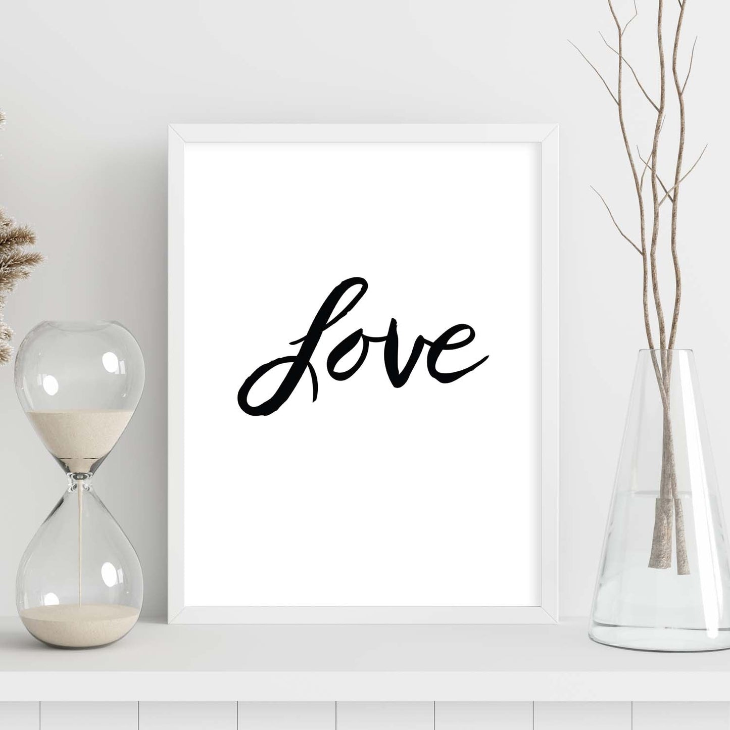 Lámina con mensajes felices en blanco y negro.Poster 'Amor'-Artwork-Nacnic-Nacnic Estudio SL