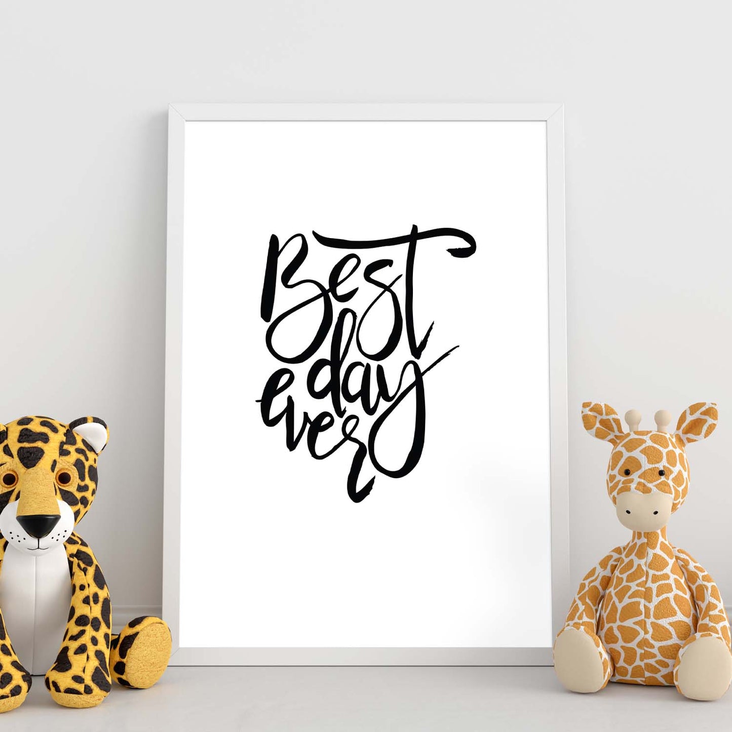 Lámina con mensajes felices en blanco y negro.Poster 'El Mejor Dia De Todos'-Artwork-Nacnic-Nacnic Estudio SL