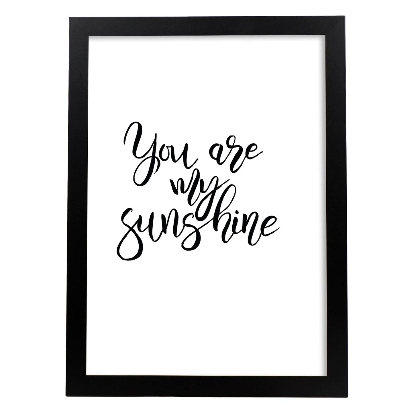 Lámina con mensajes felices en blanco y negro.Poster 'Eres Mi Sol'-Artwork-Nacnic-A3-Marco Negro-Nacnic Estudio SL